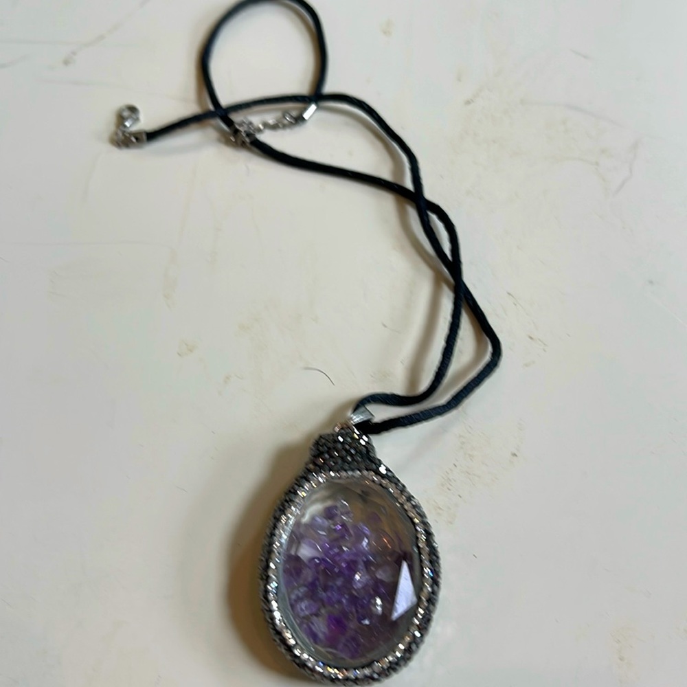 AMETHYST CRYSTAL PENDANT AND NECKLACE